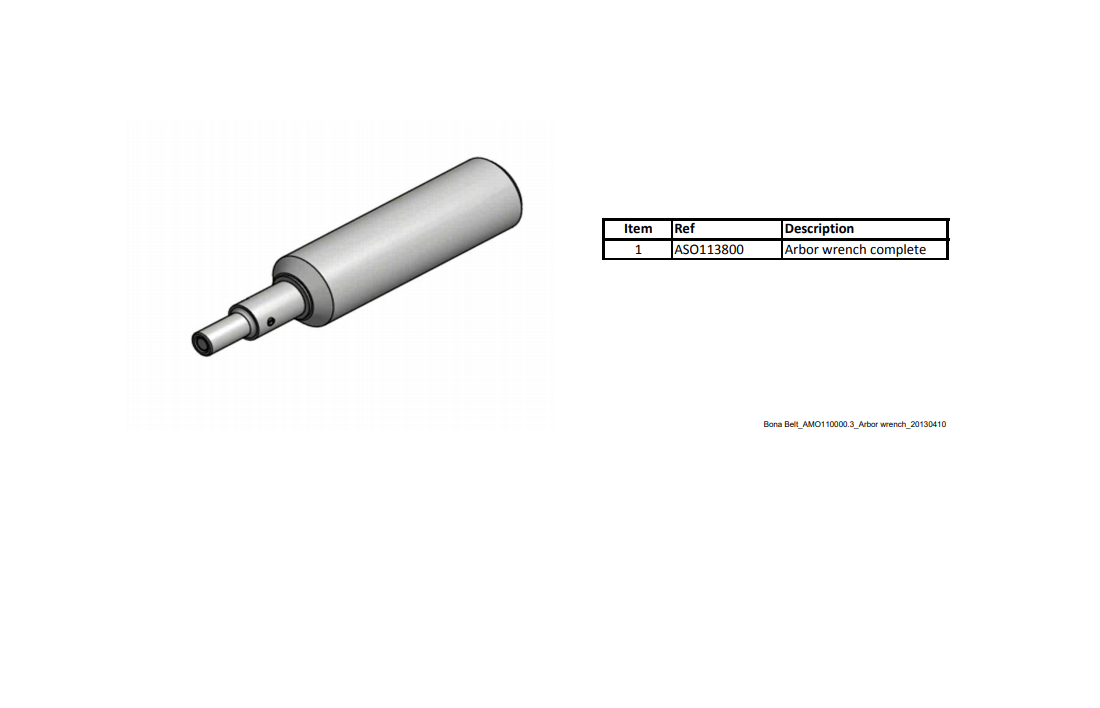 Arbor Wrench Complete for Bona Belt Sander Image 1